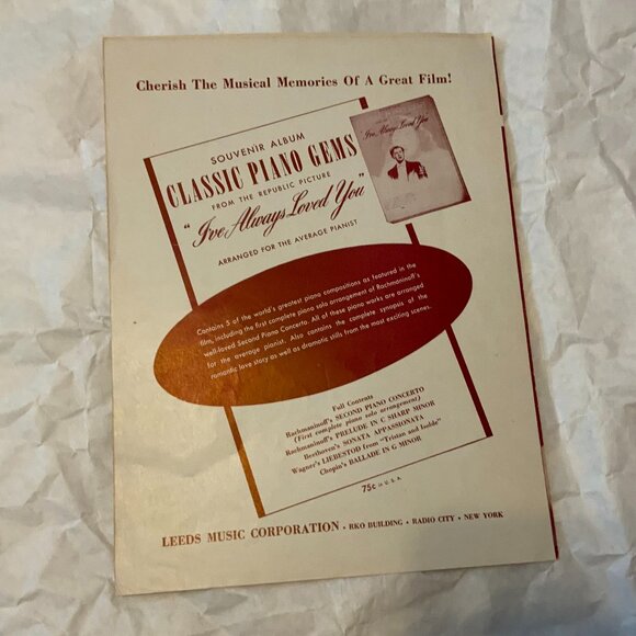 VINTAGE SHEET MUSIC-DINAH SHORE I'LL CLOSE MY EYES TRUMPET, SAXOPHONE, CLARINET - Picture 3 of 3